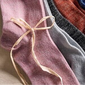 NEW FREE PEOPLE Light Blue pastel Lurex Crew Socks Women’s NWT new in package